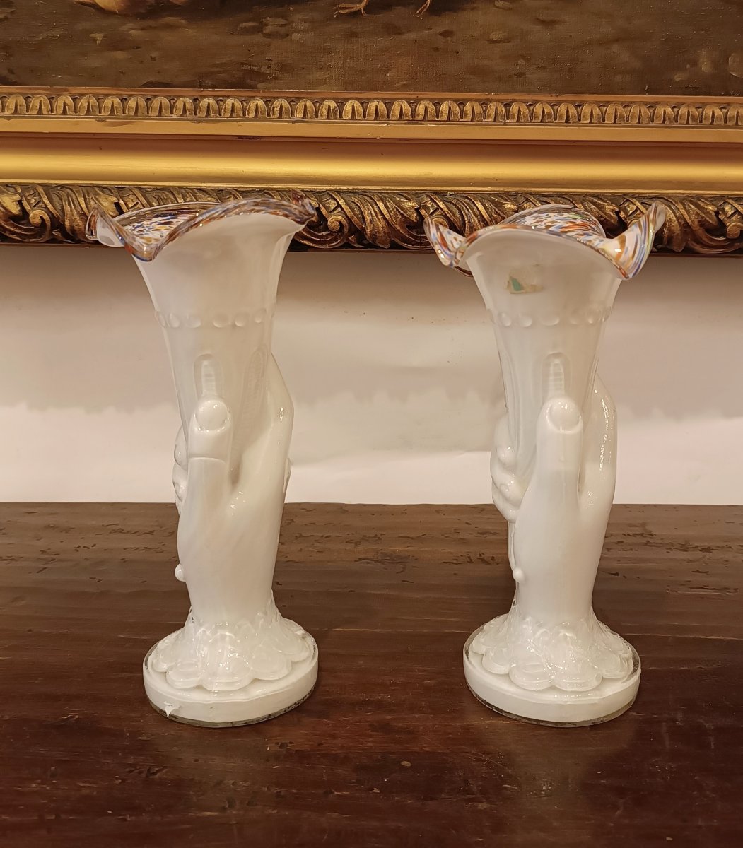 PAIRE DE VASES EN VERRE DE MURANO ANNÉES 1930-photo-2