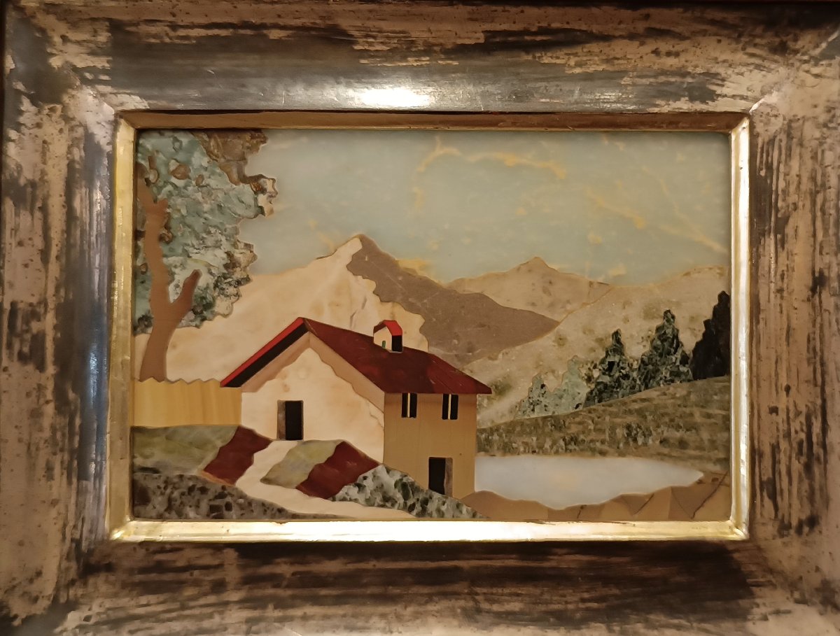 Mid-20th Century  Florentine Commesso In A Frame-photo-3