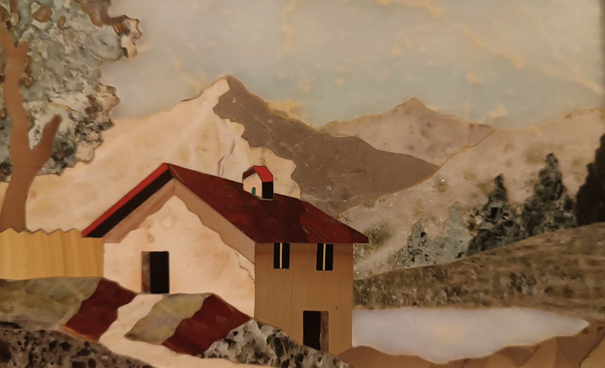 Mid-20th Century  Florentine Commesso In A Frame-photo-2