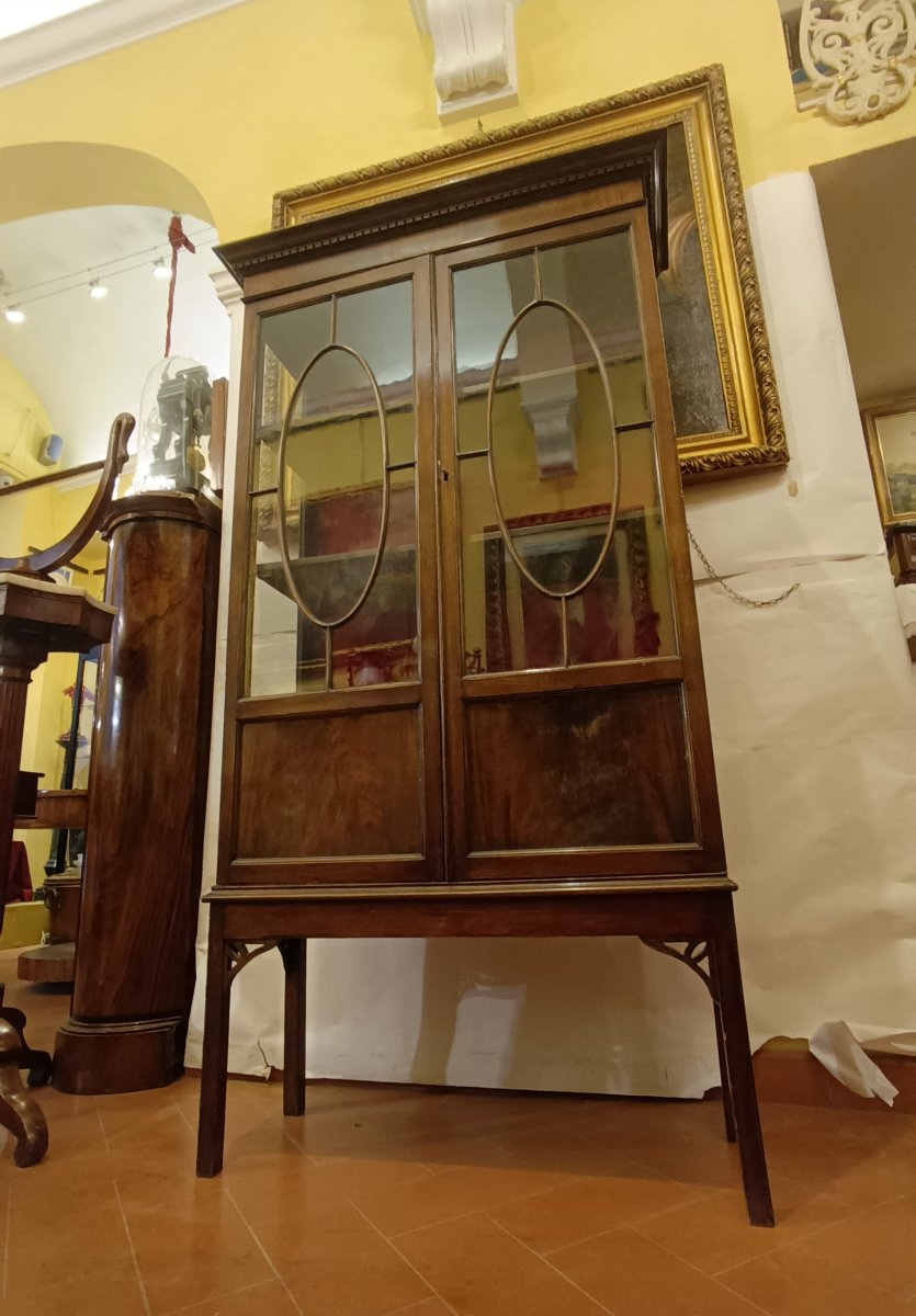 VITRINE VICTORIENNE EN ACAJOU MILIEU DU 19ème SIÈCLE-photo-2