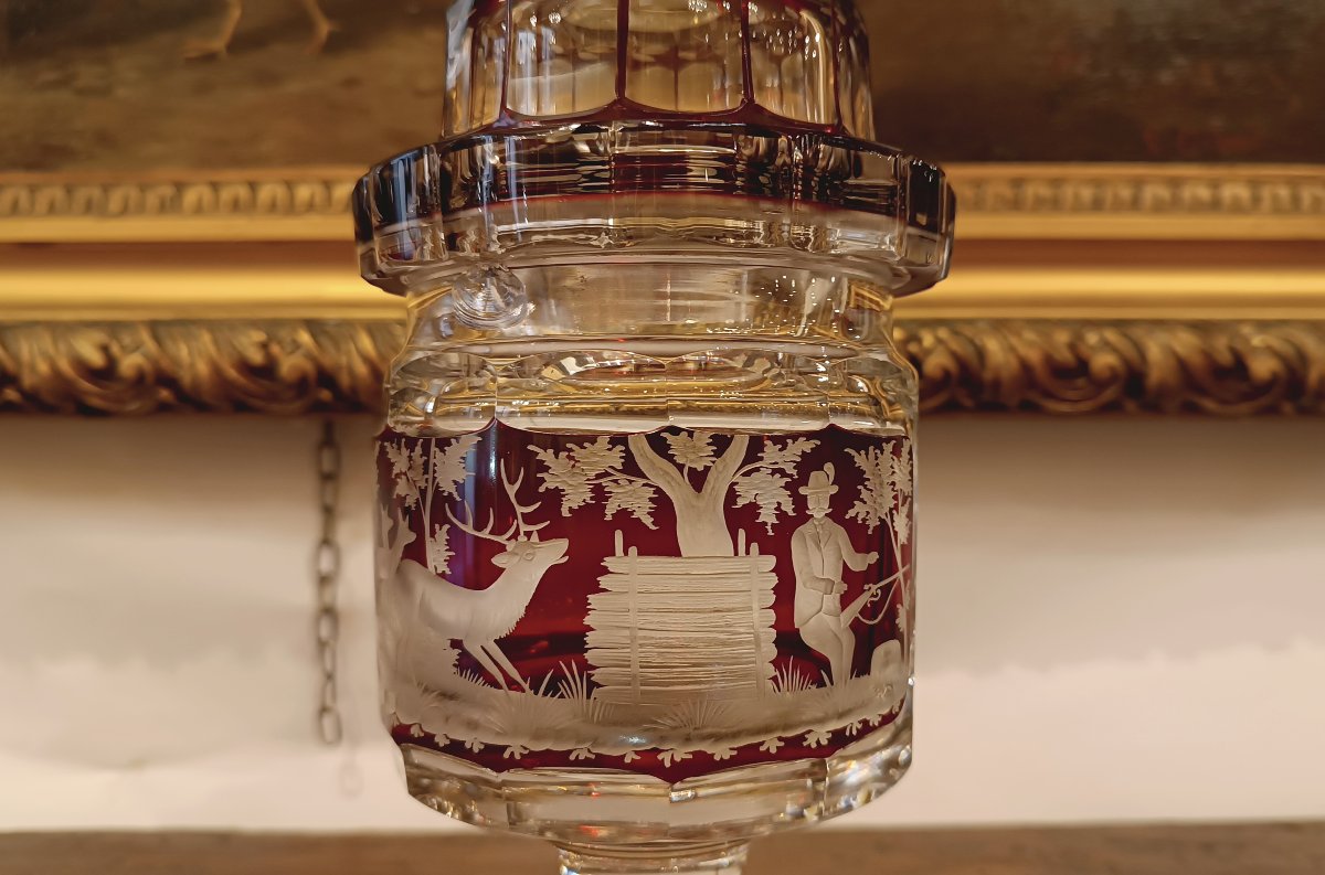 Mid-19th Century Deckelpokal Vase, Engraved-photo-4