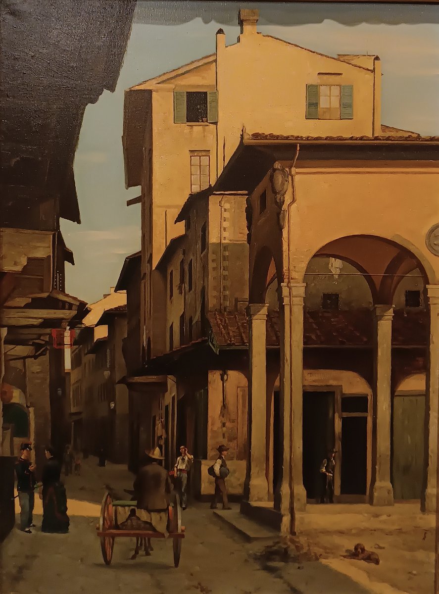 TABLEAU AVEC VUE DE FLORENCE PREMIÈRE MOITIÉ DU 19ème SIÈCLE-photo-3