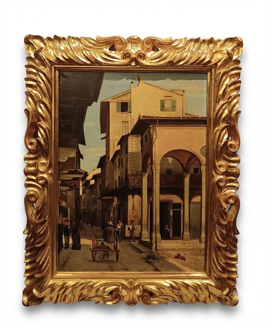 TABLEAU AVEC VUE DE FLORENCE PREMIÈRE MOITIÉ DU 19ème SIÈCLE