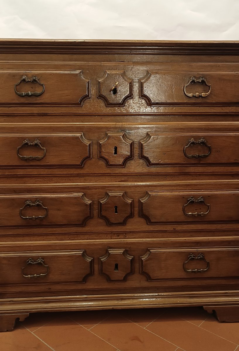 COMMODE LOMBARDIENNE EN NOYER MILIEU DU 17ème SIÈCLE-photo-2