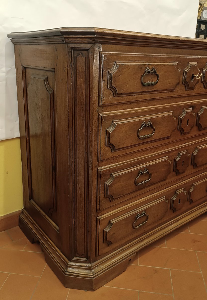 COMMODE LOMBARDIENNE EN NOYER MILIEU DU 17ème SIÈCLE-photo-3