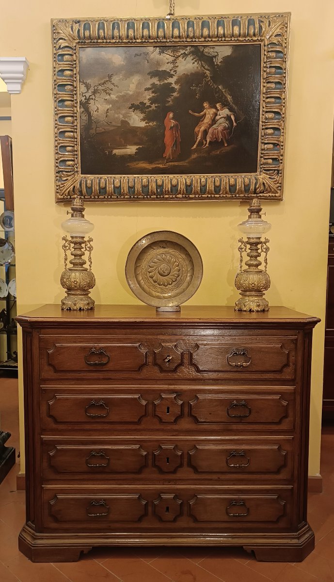 COMMODE LOMBARDIENNE EN NOYER MILIEU DU 17ème SIÈCLE-photo-7