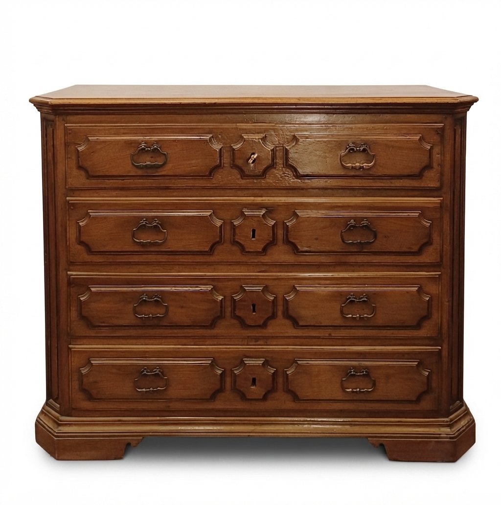 COMMODE LOMBARDIENNE EN NOYER MILIEU DU 17ème SIÈCLE