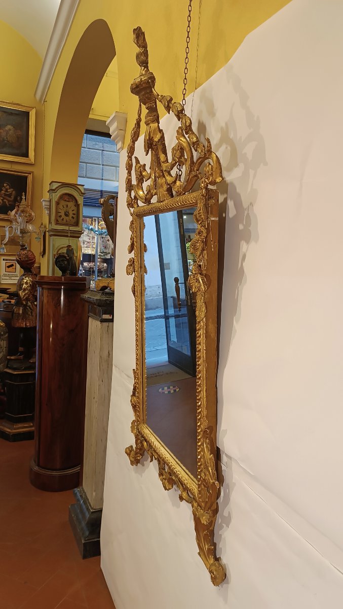 MIROIR DORÉ NÉOCLASSIQUE SECONDE MOITIÉ DU 18ème SIÈCLE-photo-4