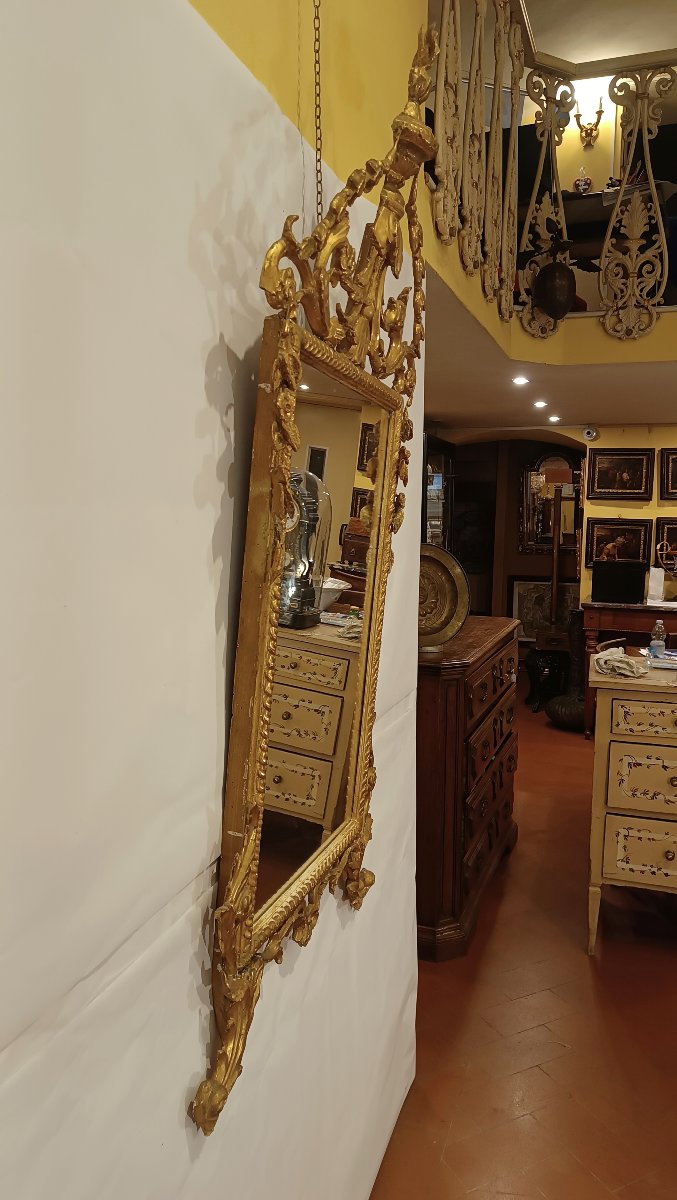 MIROIR DORÉ NÉOCLASSIQUE SECONDE MOITIÉ DU 18ème SIÈCLE-photo-1