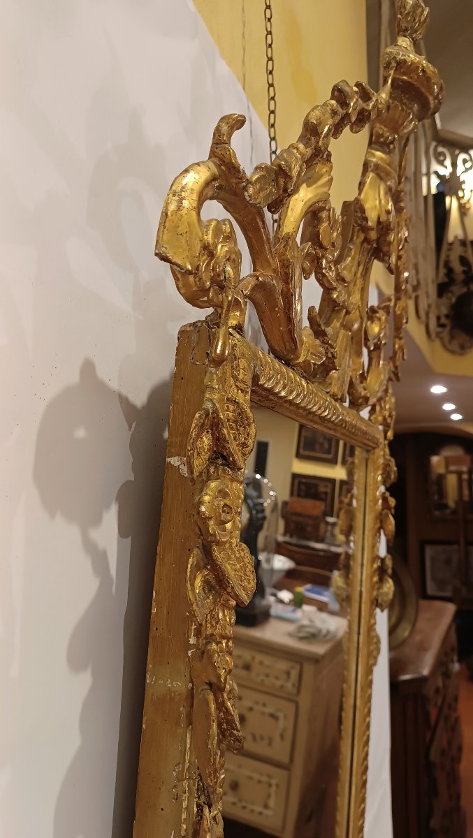MIROIR DORÉ NÉOCLASSIQUE SECONDE MOITIÉ DU 18ème SIÈCLE-photo-5
