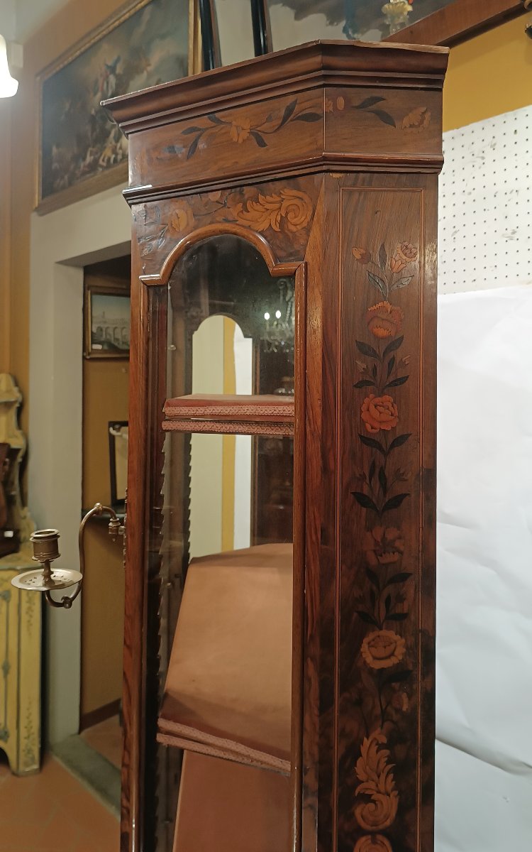 VITRINE EN NOYER INCRUSTÉ MILIEU DU 19ème SIÈCLE-photo-4
