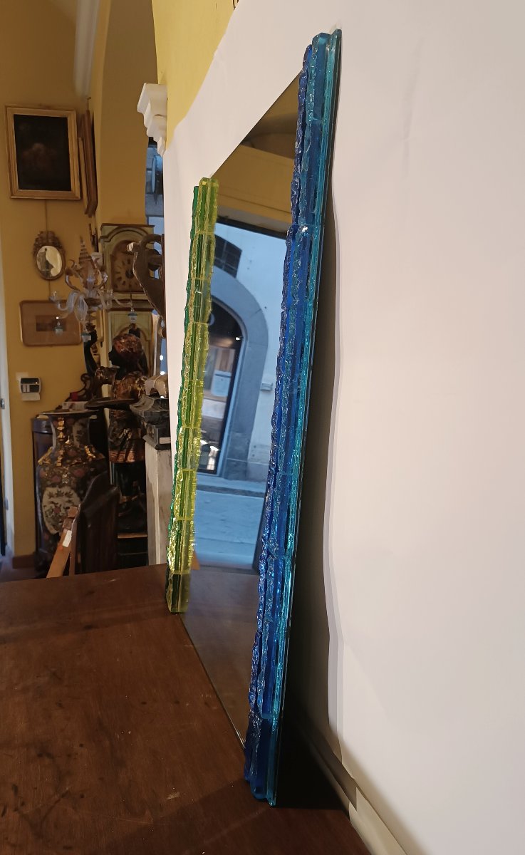 1960s Polloni Stained Glass Mirror-photo-3
