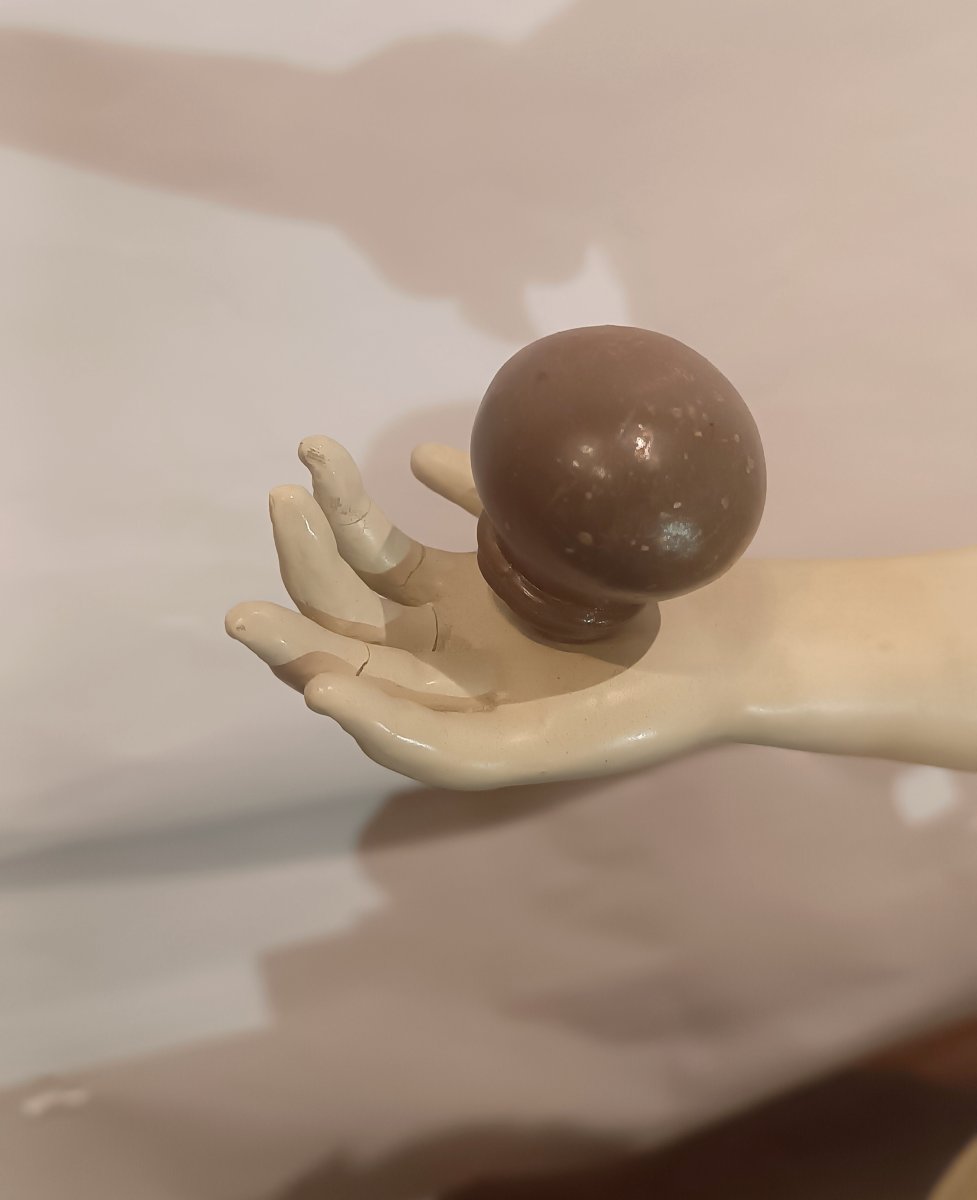 Second Half Of The 19th Century Alabaster Sculpture "boy With Spinning Top" -photo-7