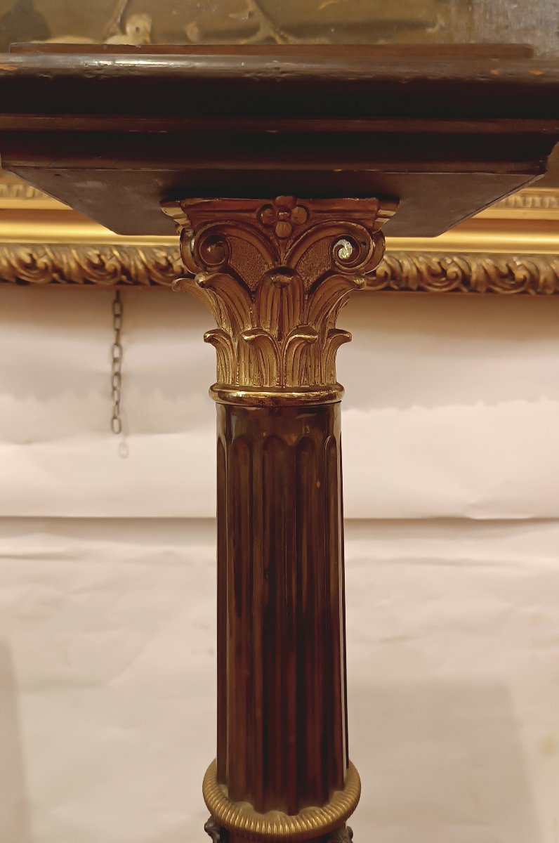 PAIRE DE COLONNES EN BOIS ET TOLLA DORÉE FIN DU 19ème SIÈCLE-photo-4
