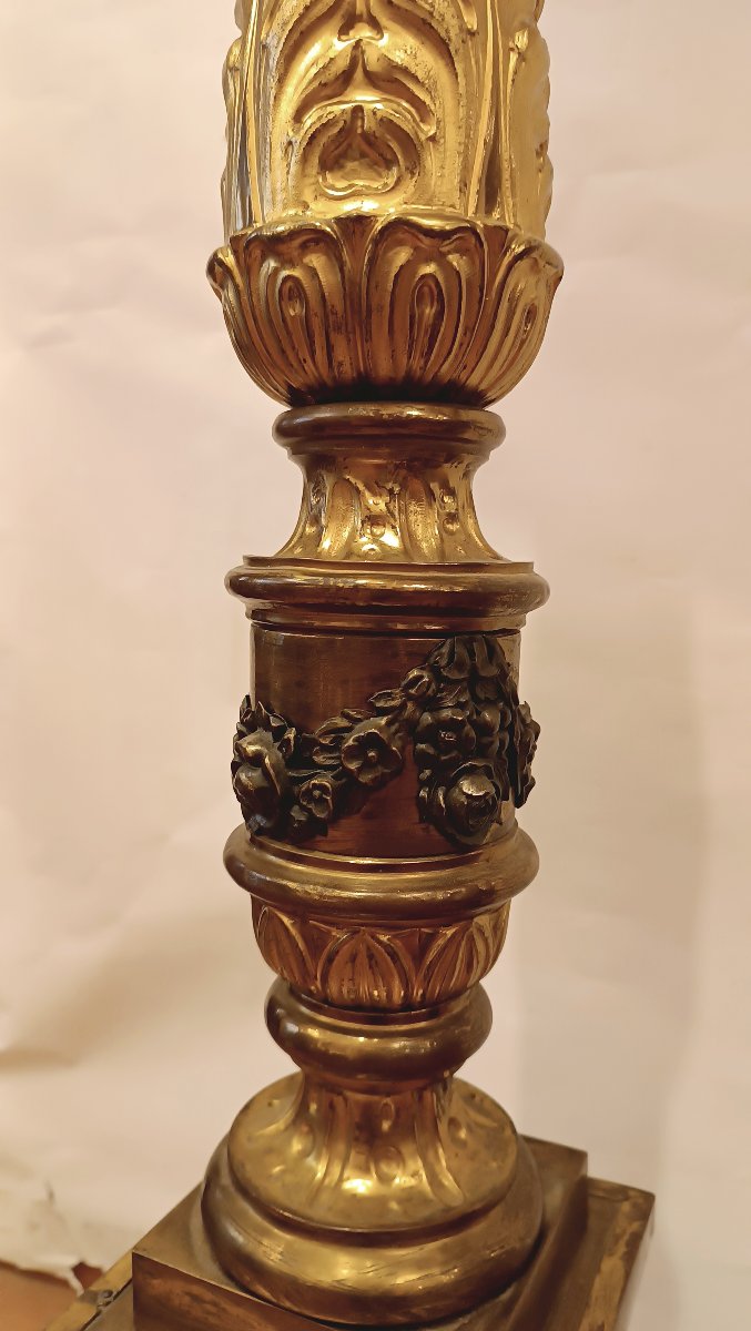 PAIRE DE COLONNES EN BOIS ET TOLLA DORÉE FIN DU 19ème SIÈCLE-photo-6