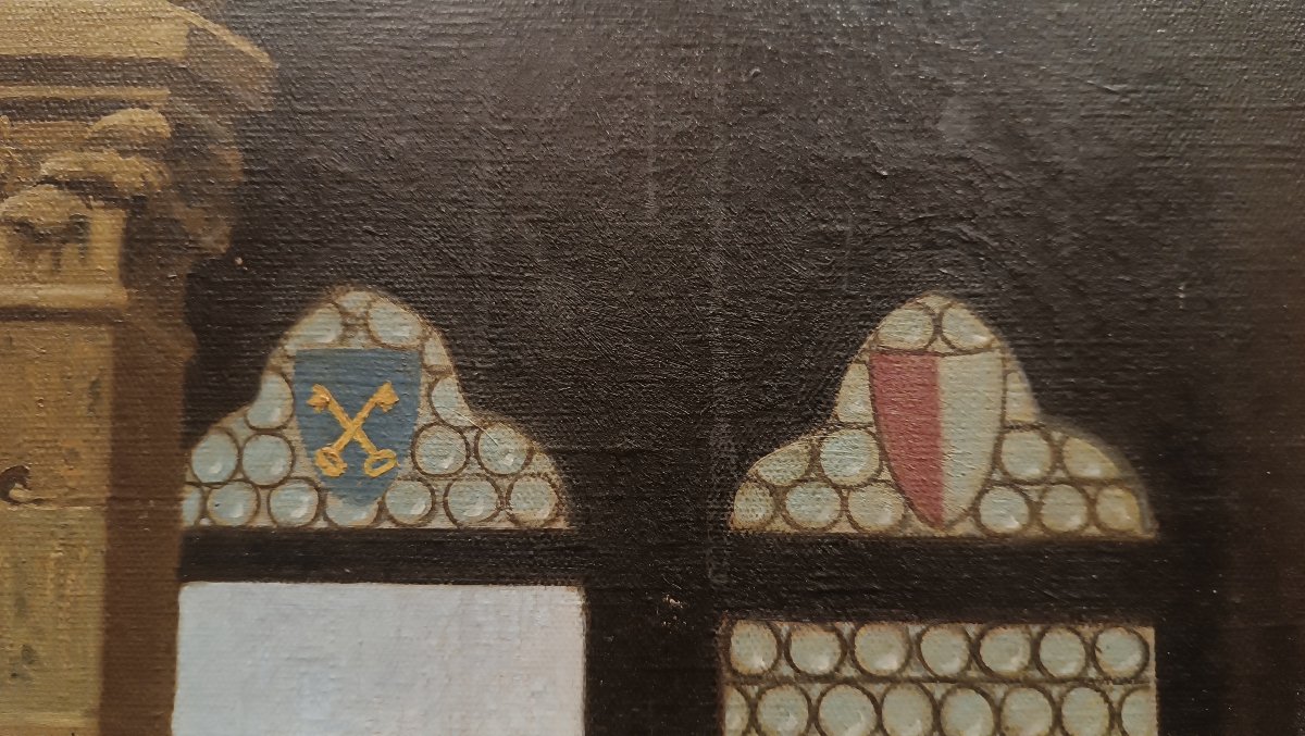 Mid-19th Century Painting Of The Interior Of The Bargello In Florence-photo-8
