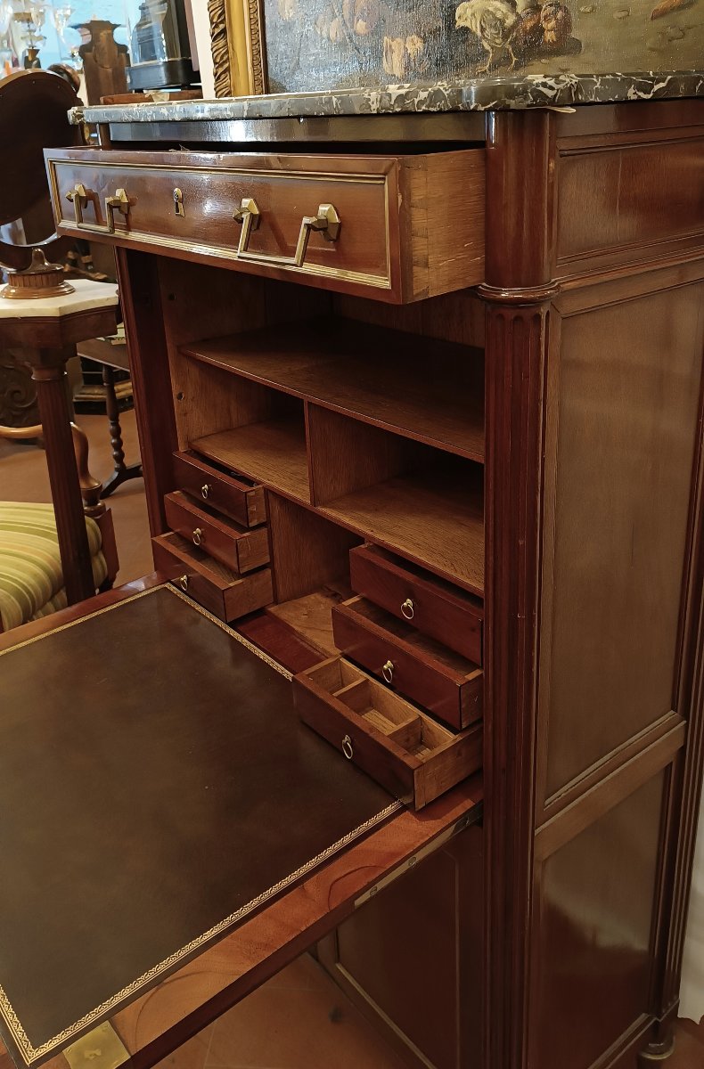Mid-19th Century Napoleon III Mahogany Secretary-photo-2