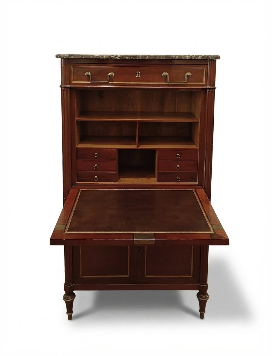 Mid-19th Century Napoleon III Mahogany Secretary