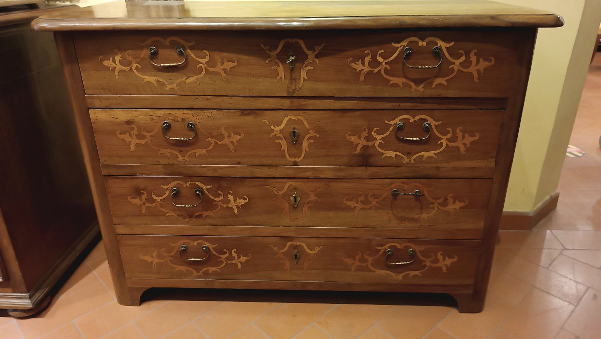 COMMODE LOUIS XV À MARQUETERIE MILIEU DU 18ème SIÈCLE-photo-4