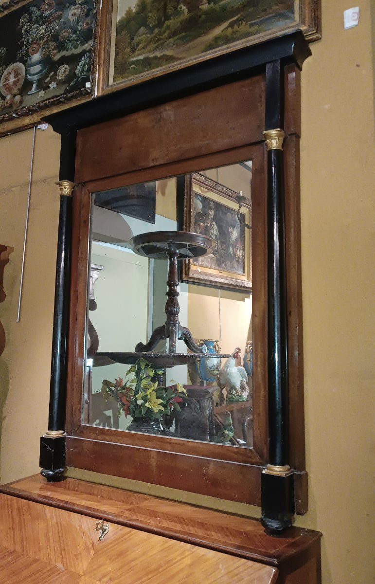 GRAND MIROIR EMPIRE AVEC COLONNES DÉBUT DU 19ème SIÈCLE-photo-4