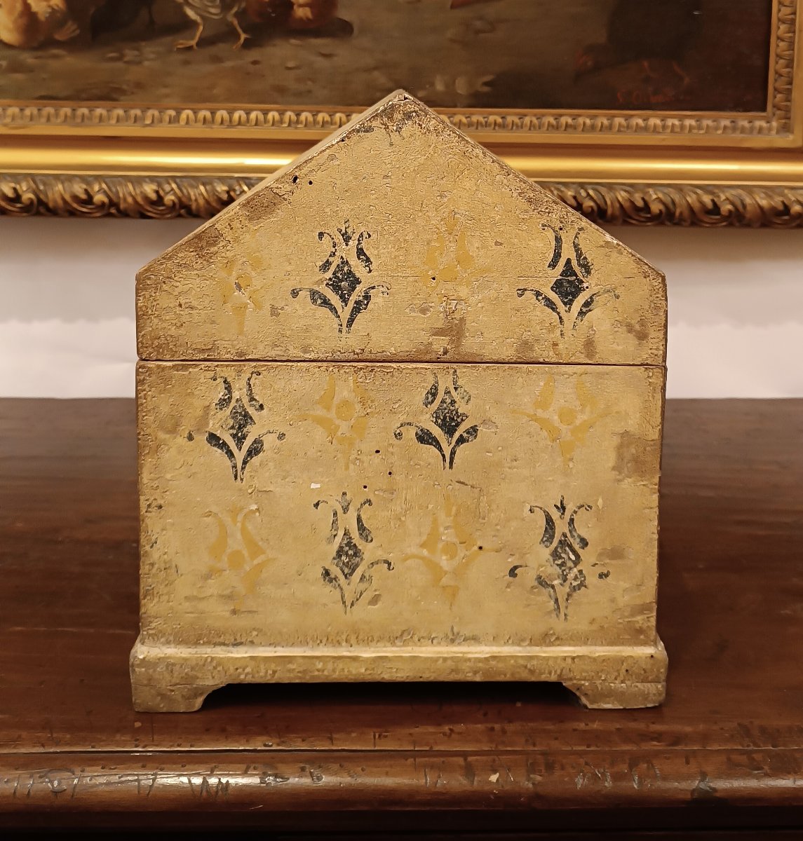 17th Century Small Painted Chest-photo-2