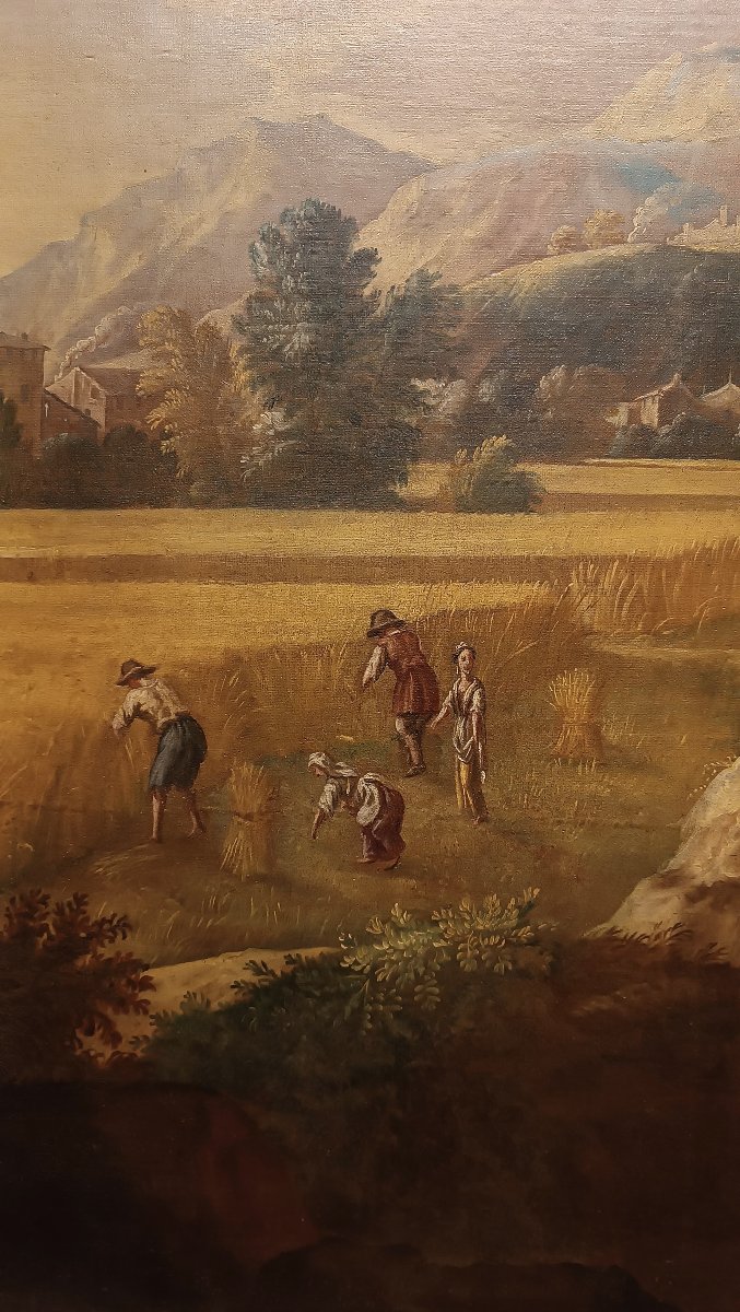 Late 18th Century Painting Of A Veneto Harvest-photo-3