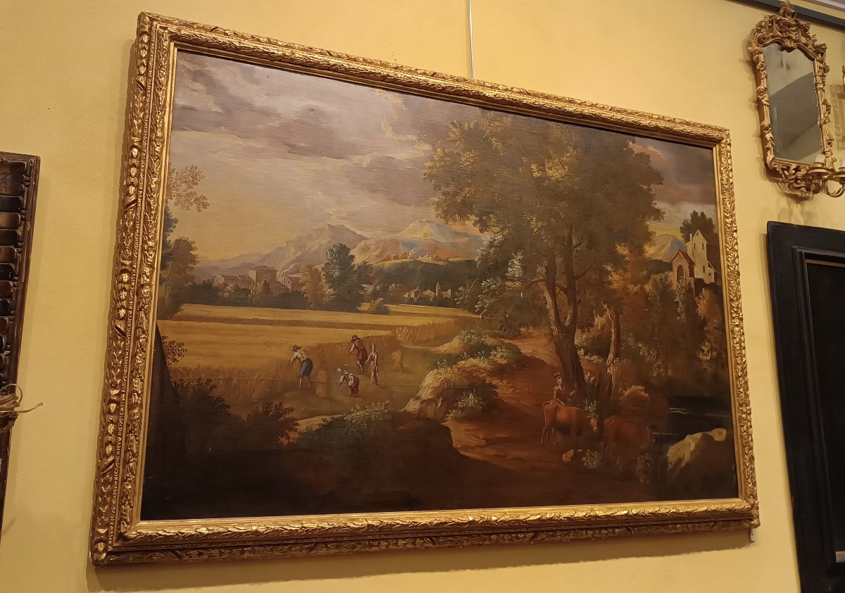 Late 18th Century Painting Of A Veneto Harvest-photo-5