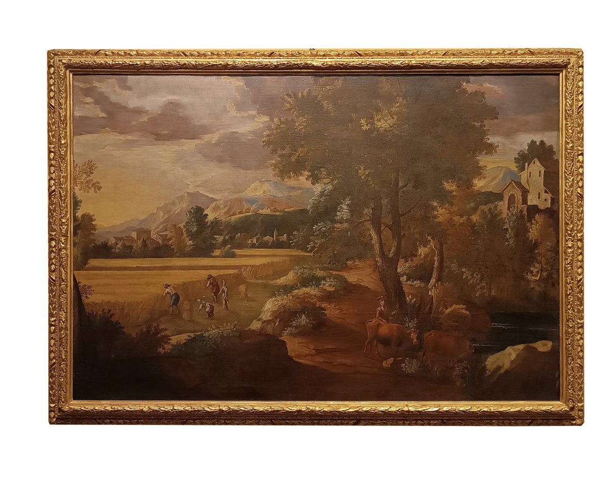 Late 18th Century Painting Of A Veneto Harvest
