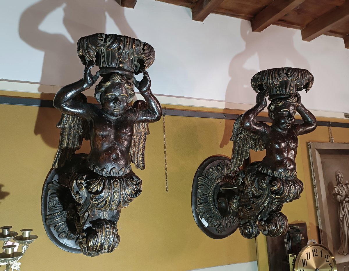  Late 16th Century Pair Of Candle Holders-photo-2