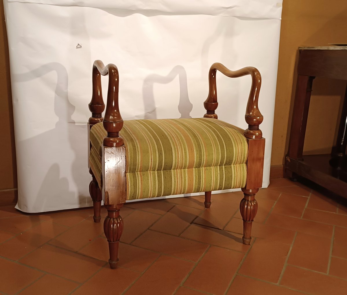 Sgabello Biedermeier Meta' XIX Secolo-photo-2