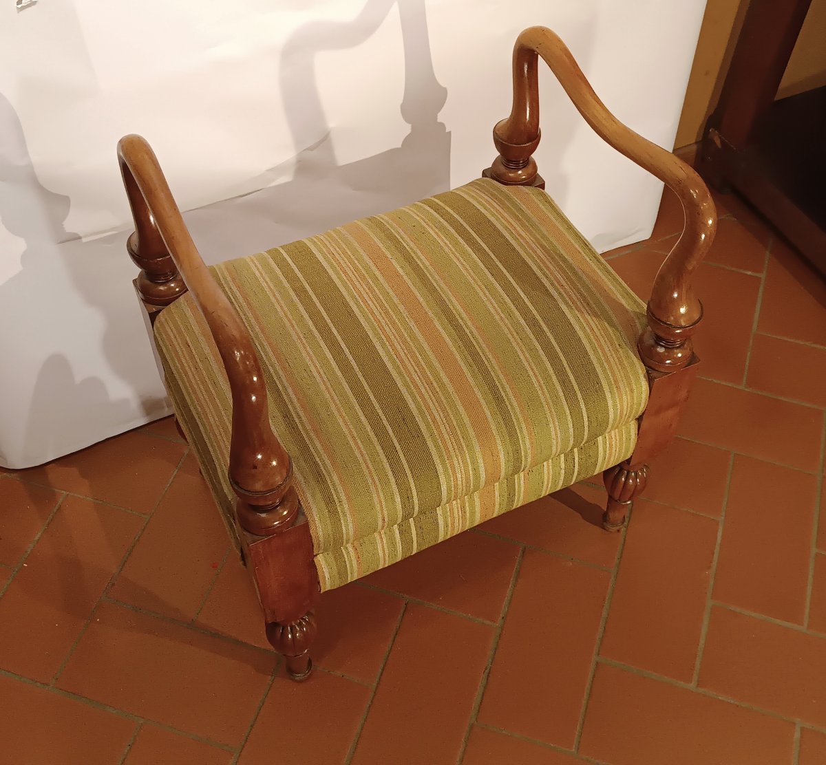 Sgabello Biedermeier Meta' XIX Secolo-photo-4