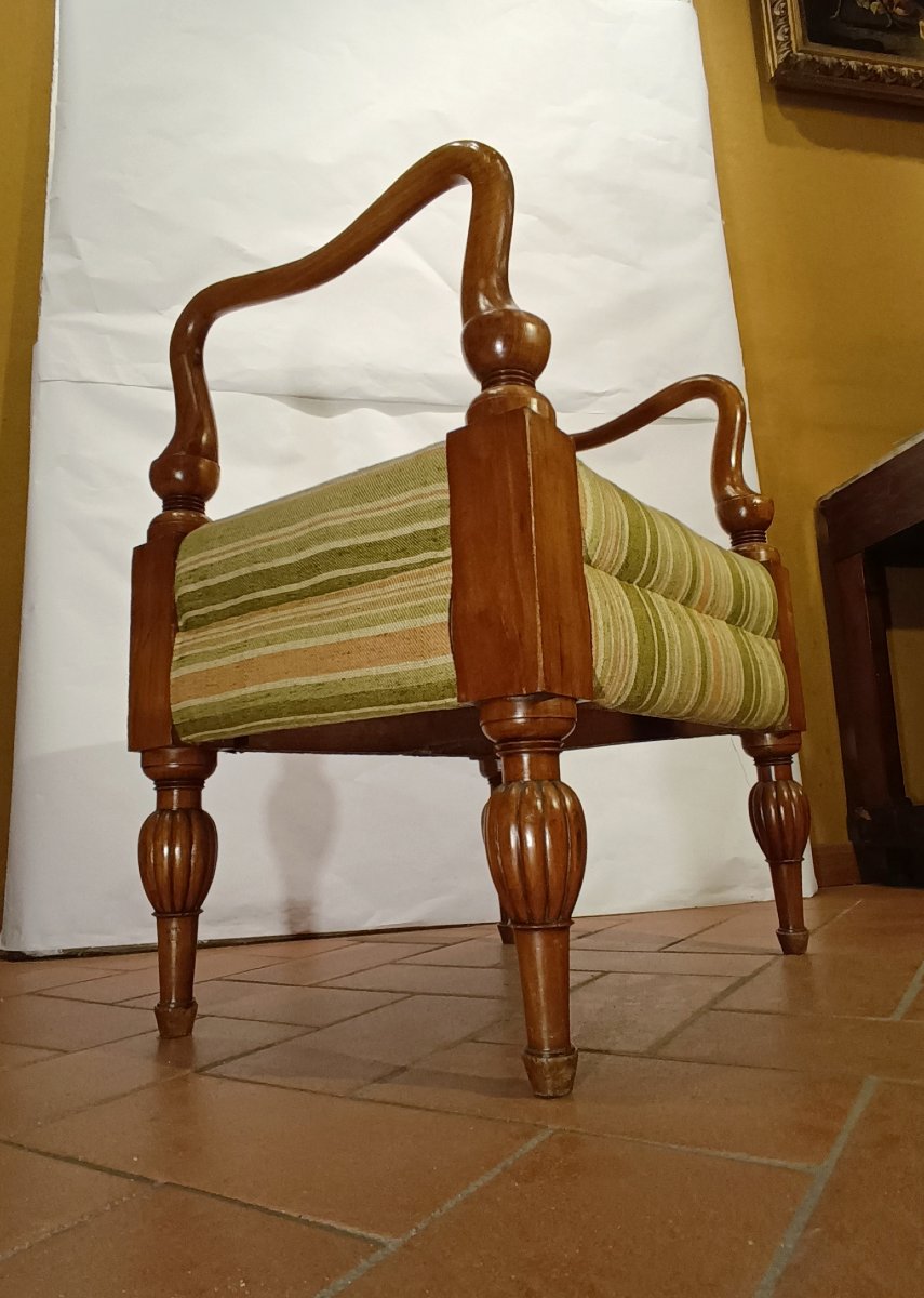 Sgabello Biedermeier Meta' XIX Secolo-photo-2