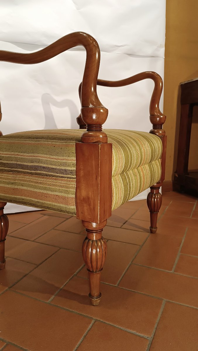 Sgabello Biedermeier Meta' XIX Secolo-photo-3