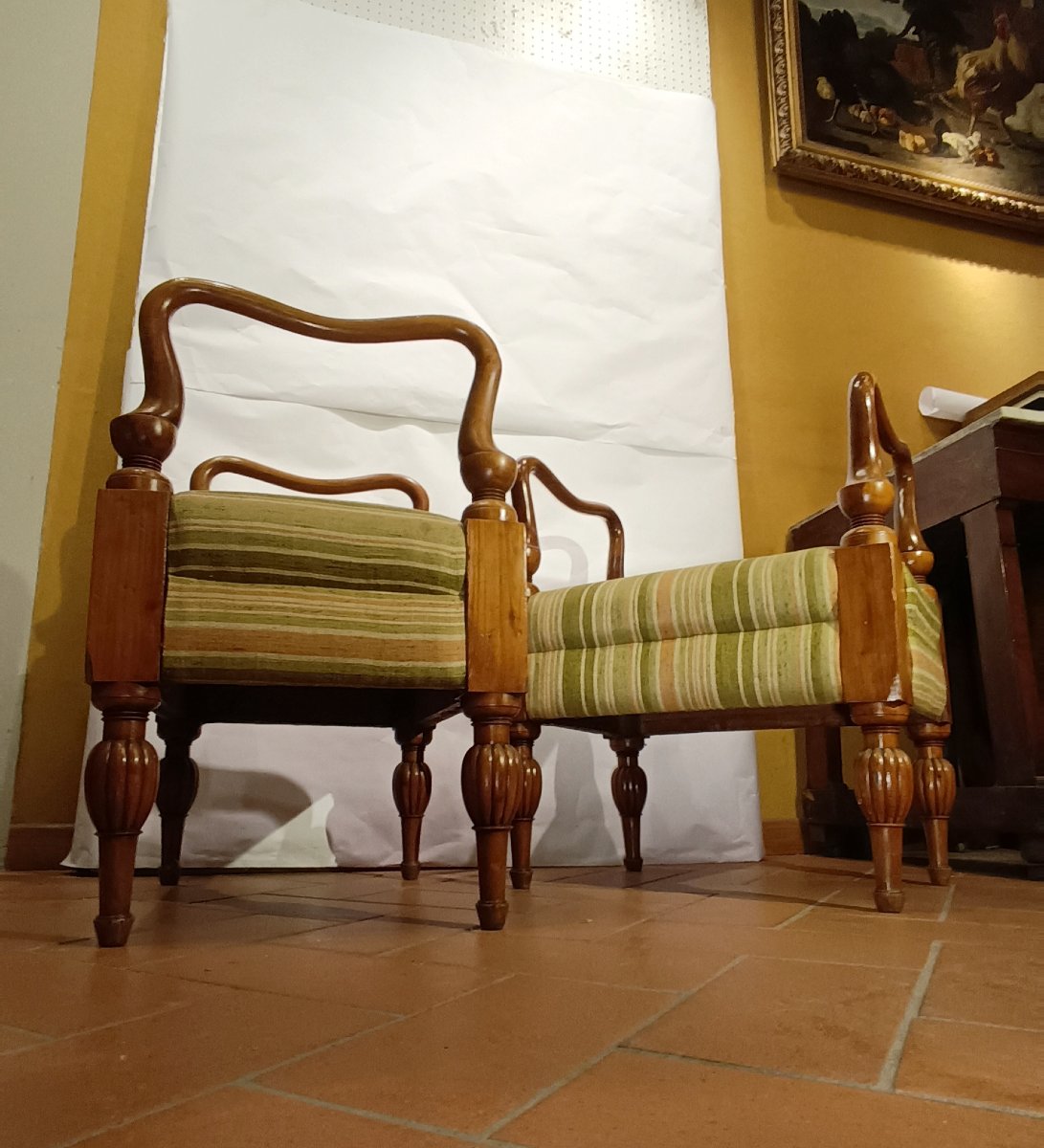 Mid-19th Century Pair Of Biedermeier Stools-photo-3