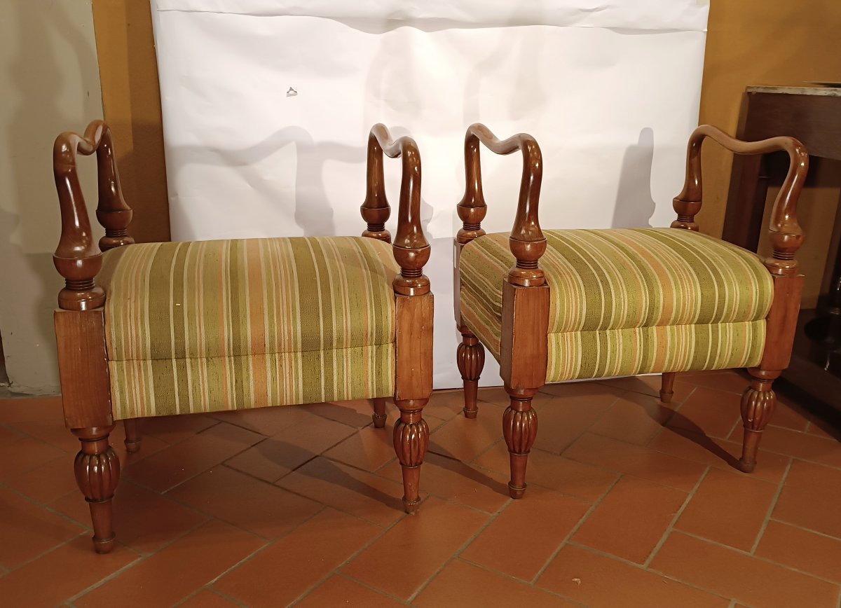 Mid-19th Century Pair Of Biedermeier Stools-photo-1