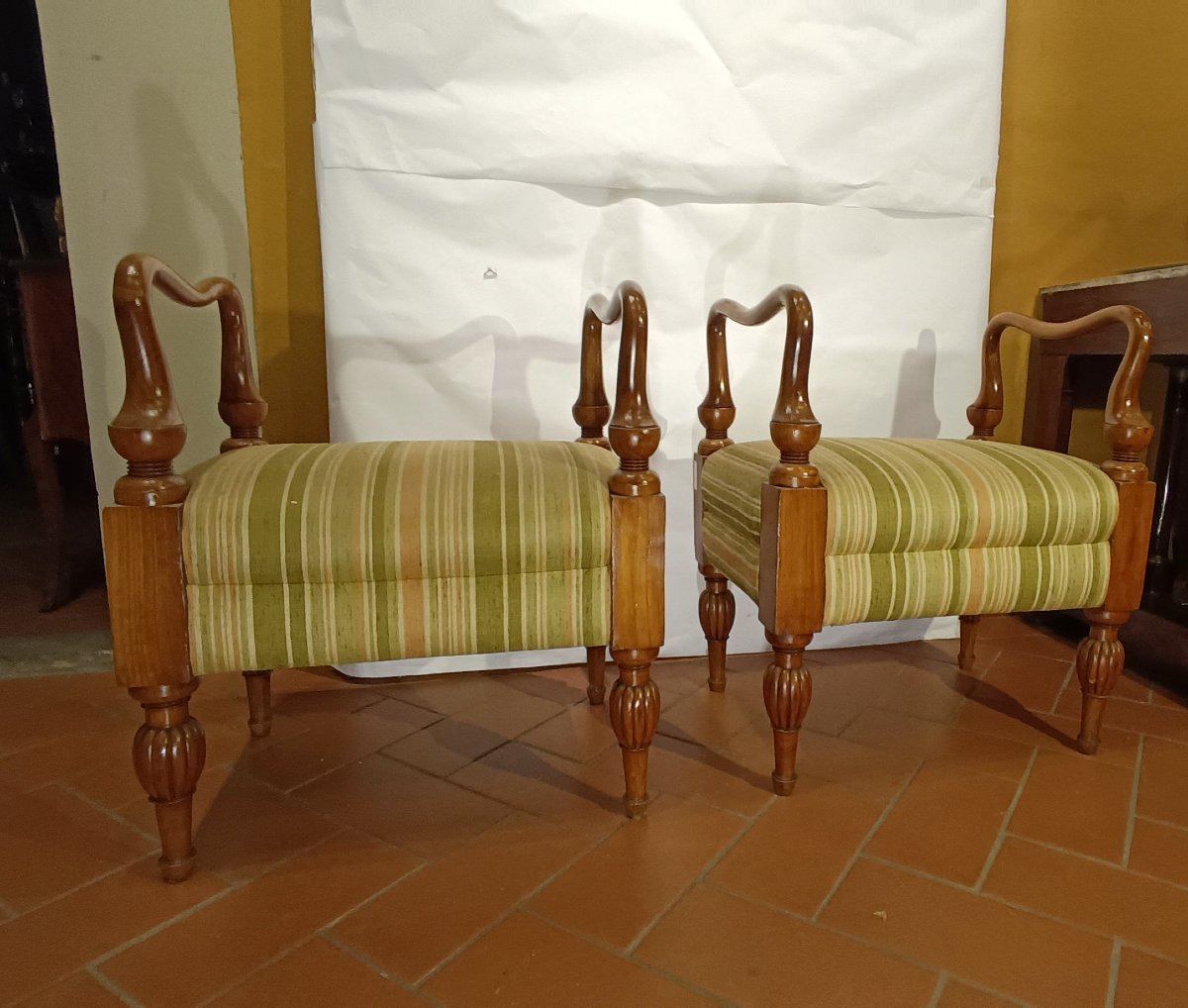 Mid-19th Century Pair Of Biedermeier Stools-photo-2