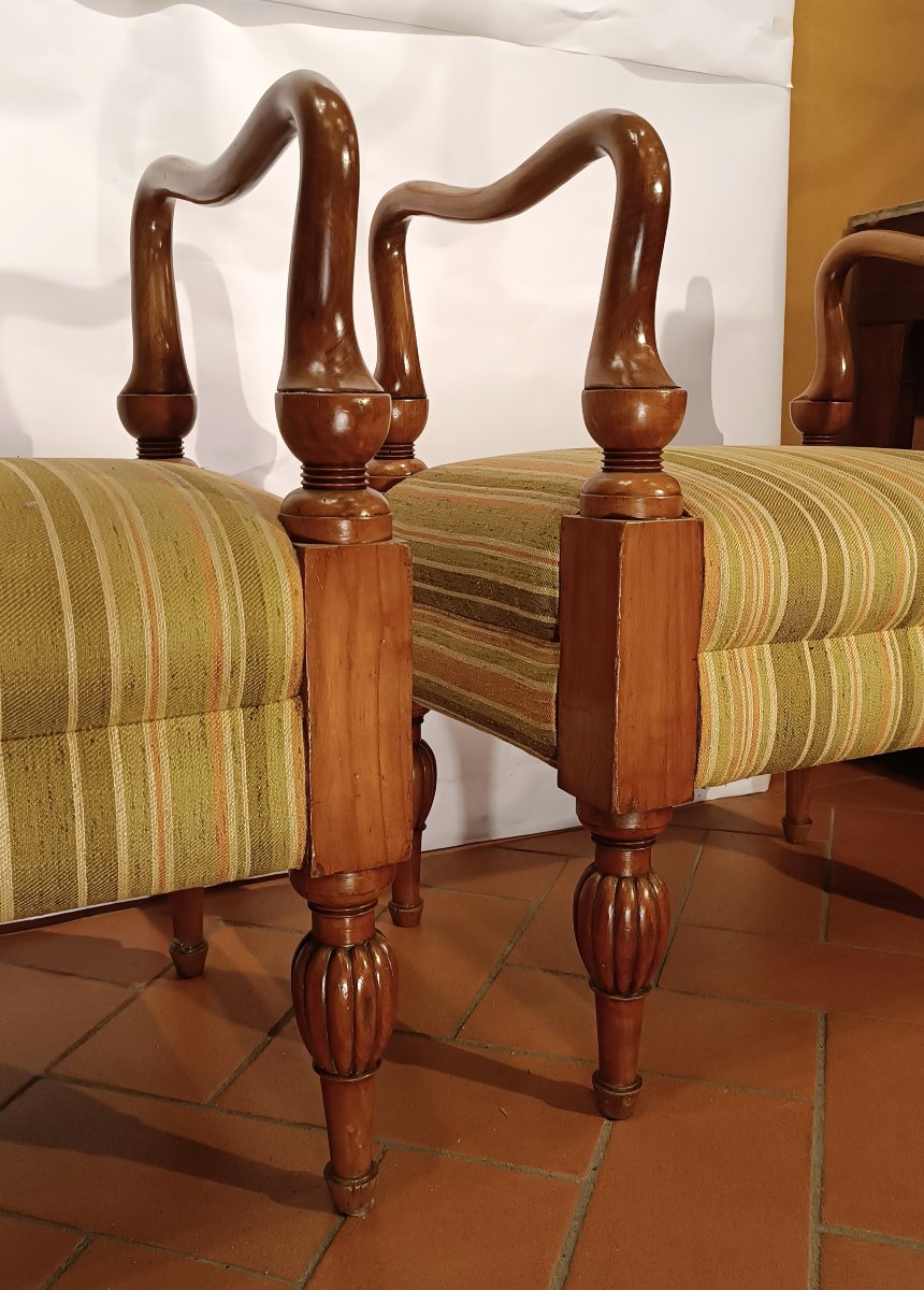 Mid-19th Century Pair Of Biedermeier Stools-photo-3