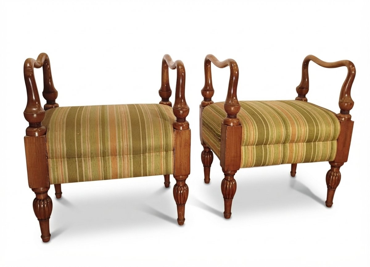 Mid-19th Century Pair Of Biedermeier Stools