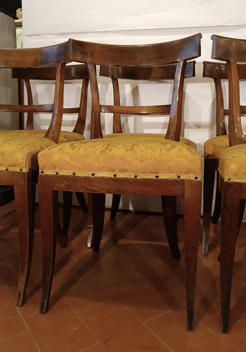 SIX CHAISES DIRECTOIRE EN NOYER SECONDE MOITIÉ DU 18ème SIÈCLE-photo-4
