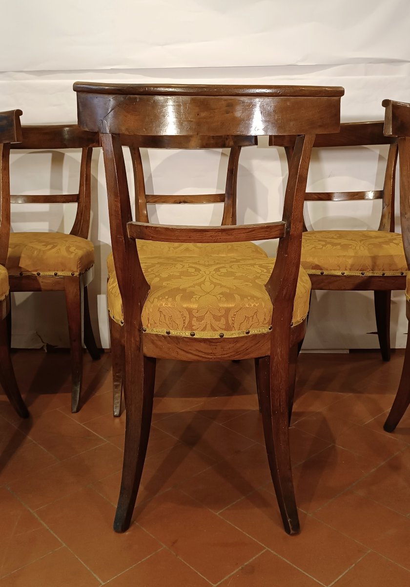 SIX CHAISES DIRECTOIRE EN NOYER SECONDE MOITIÉ DU 18ème SIÈCLE-photo-5