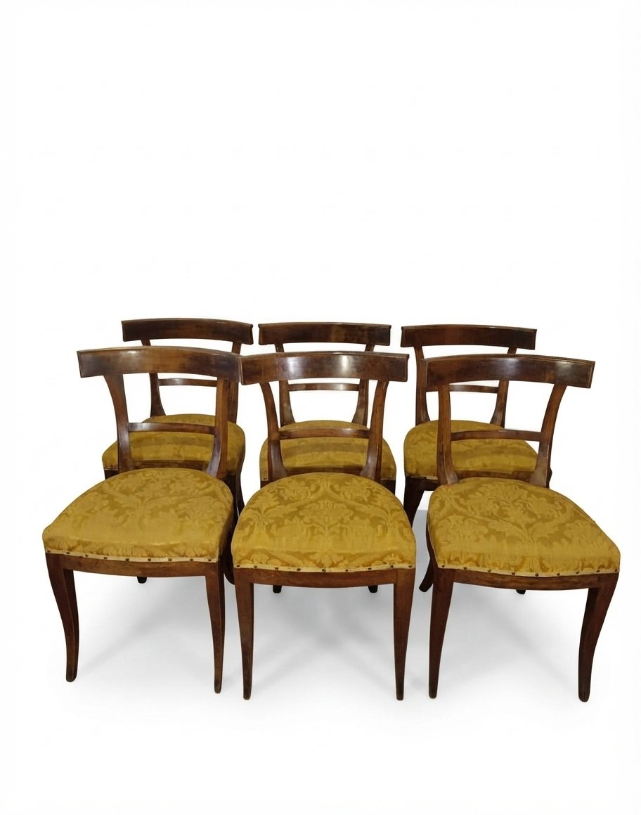 SIX CHAISES DIRECTOIRE EN NOYER SECONDE MOITIÉ DU 18ème SIÈCLE