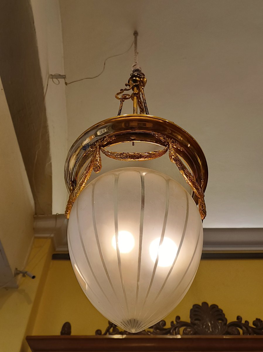 LUSTRE POMMES DE PIN FIN 19ème SIÈCLE-photo-2
