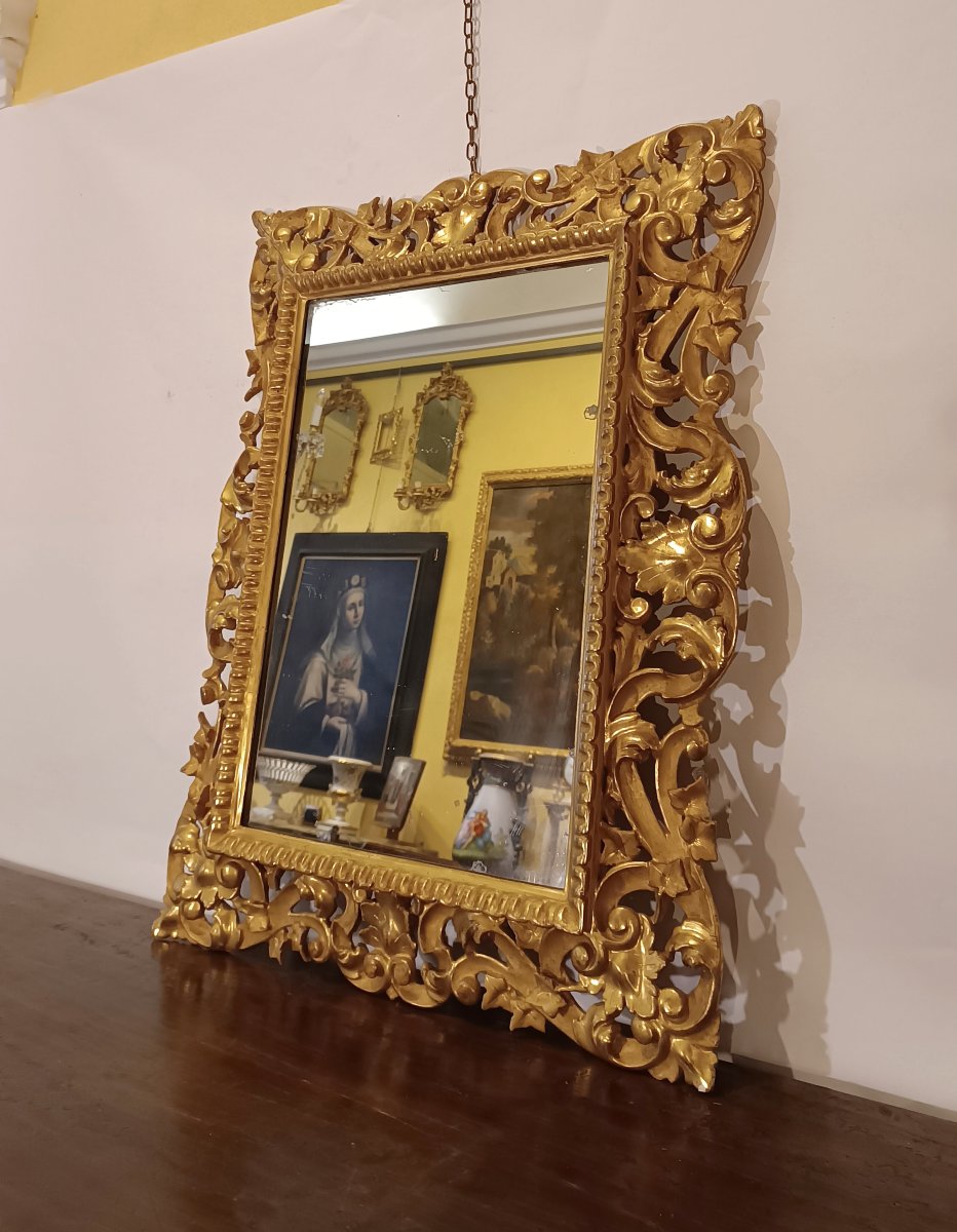 First Half Of The 19th Century Gilded Wood Mirror-photo-2