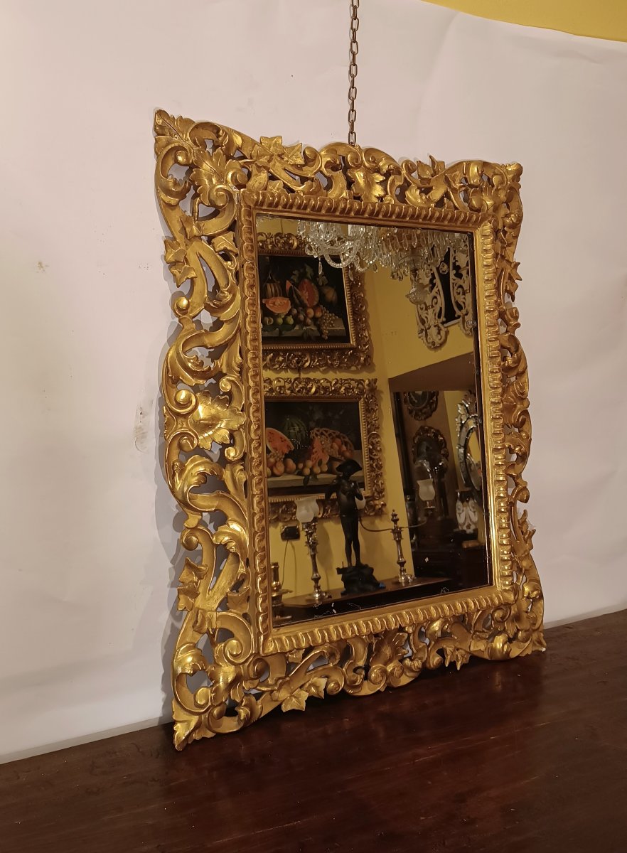 First Half Of The 19th Century Gilded Wood Mirror-photo-4
