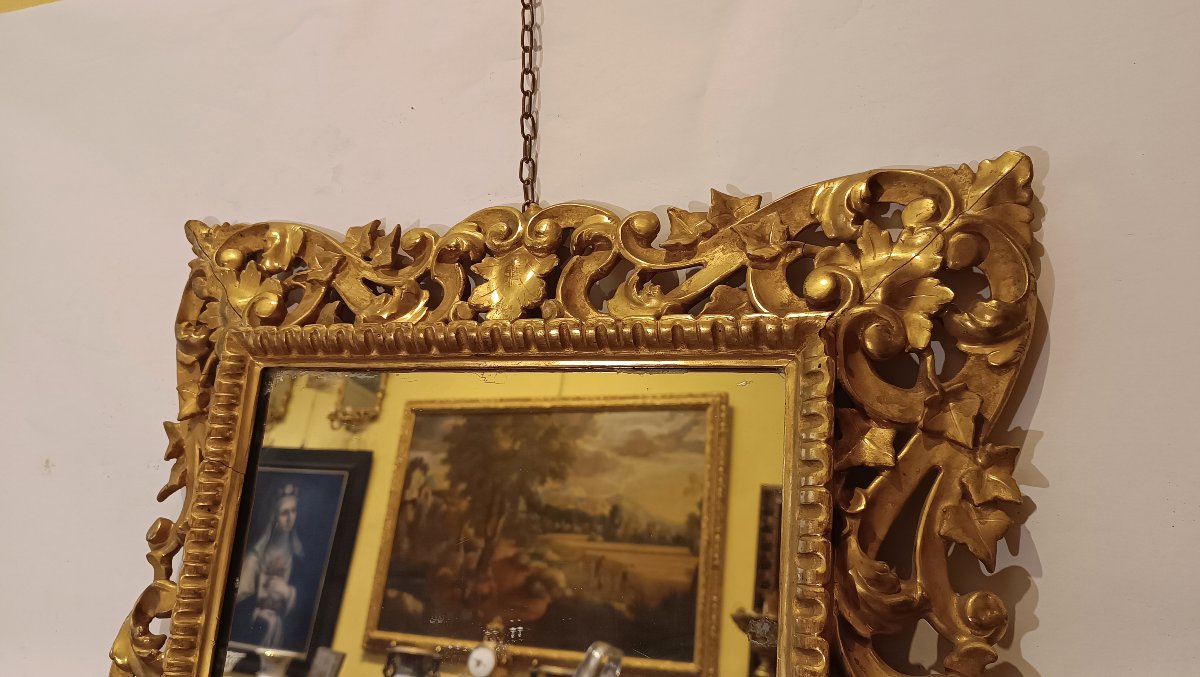 First Half Of The 19th Century Gilded Wood Mirror-photo-2