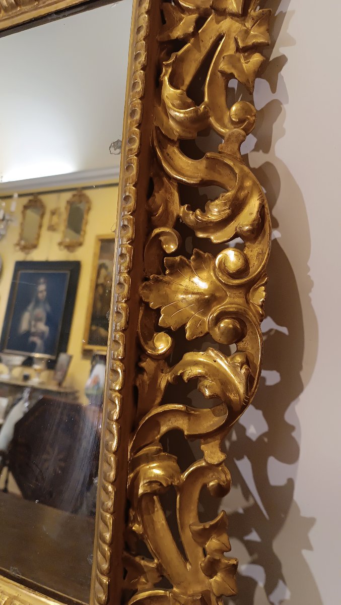 First Half Of The 19th Century Gilded Wood Mirror-photo-3