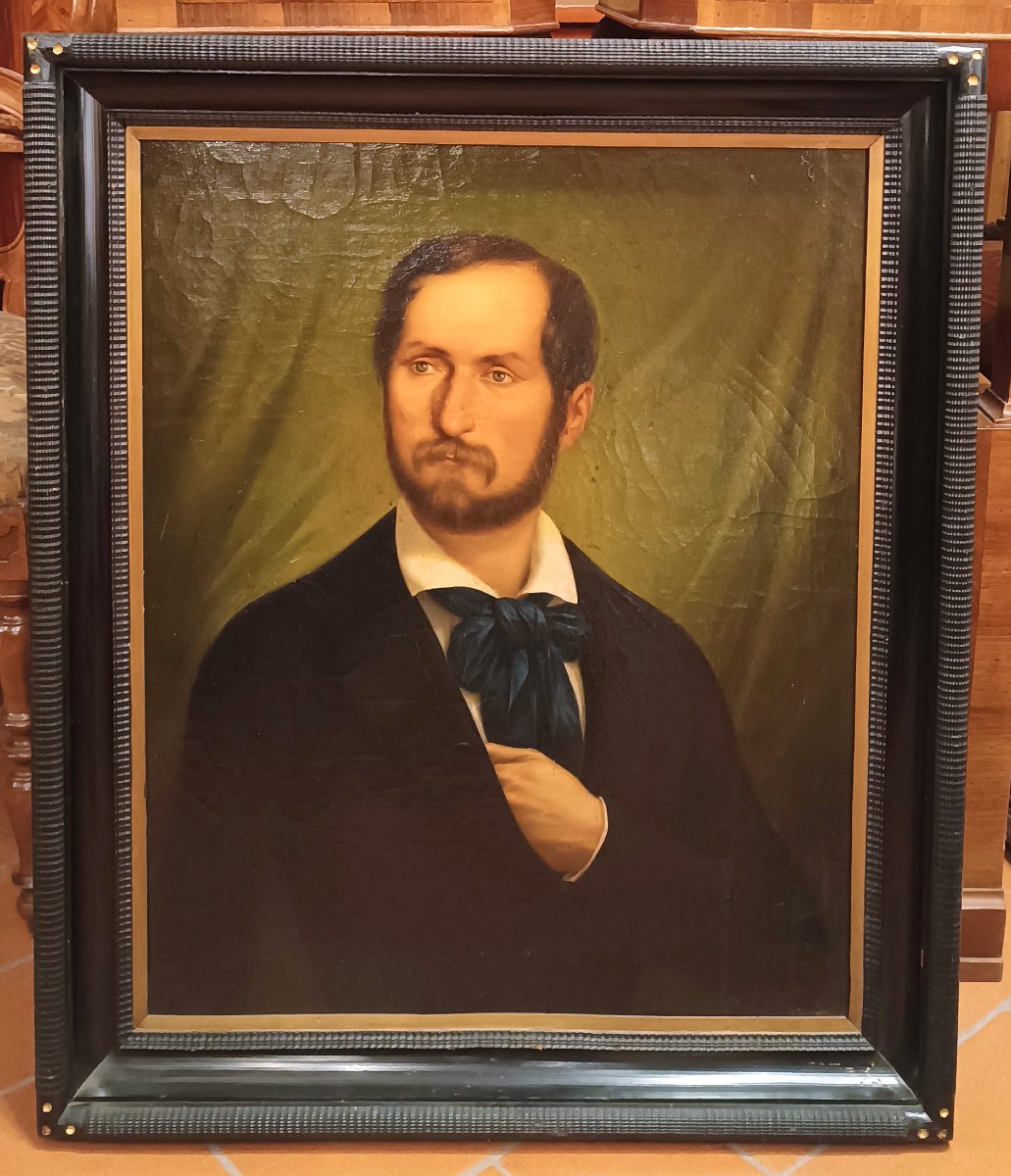 PORTRAIT D'UN GENTLEMAN MILIEU DU 19ème SIÈCLE-photo-6