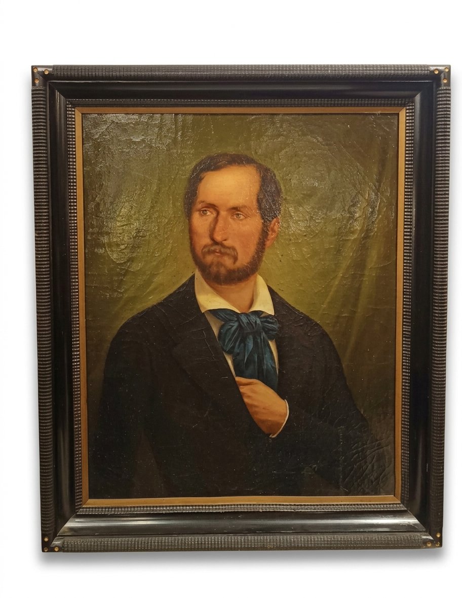 PORTRAIT D'UN GENTLEMAN MILIEU DU 19ème SIÈCLE