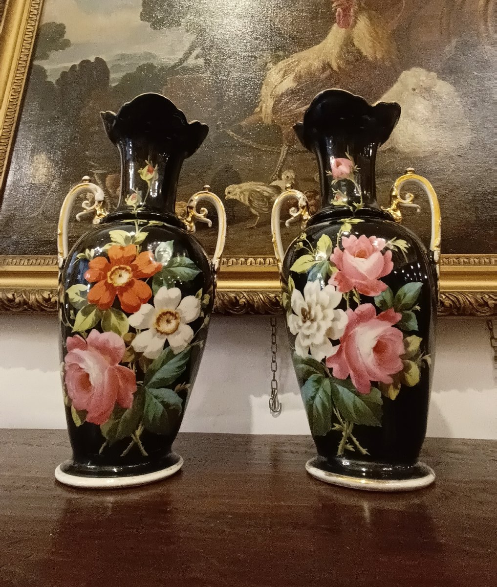 PAIRE DE VASES GINORI DOCCIA DÉBUT DU 19ème SIÈCLE-photo-4