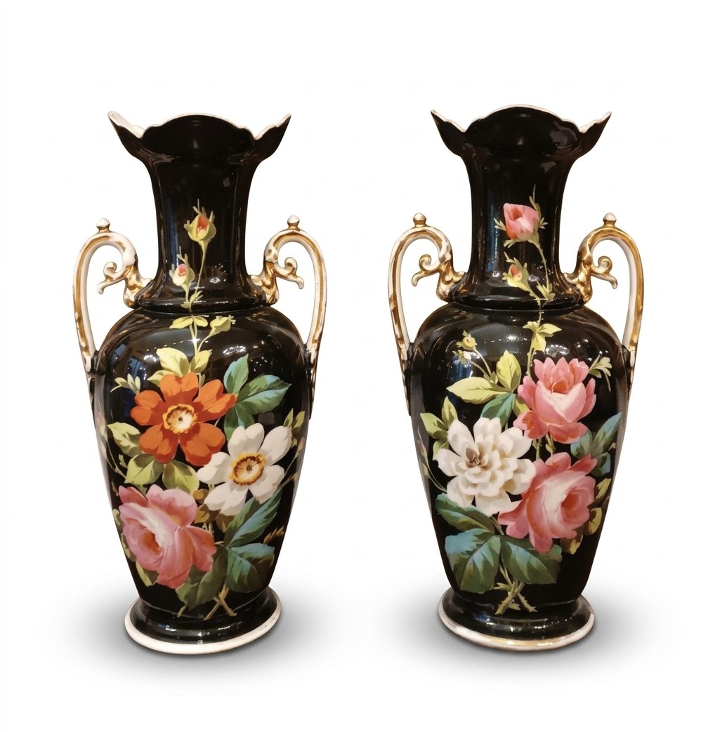 PAIRE DE VASES GINORI DOCCIA DÉBUT DU 19ème SIÈCLE
